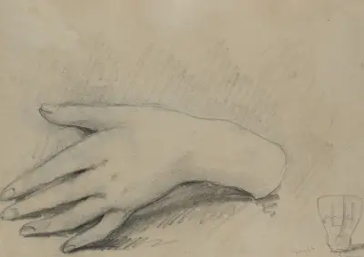 Study of a Woman’s Hand (verso) av Théodule Ribot