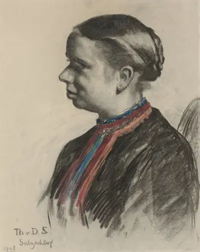 Portret van een Oostenrijkse av Thérèse Schwartze