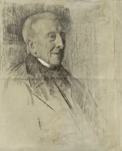 Portret van een oude heer, naar rechts av Thérèse Schwartze