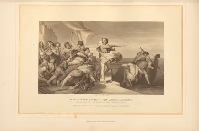 Kung Alfred eggar anglosaxarna att driva tillbaka danerna av Thomas Archer