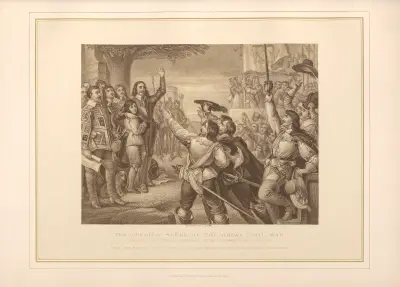 Opening Scene of the Great Civil War—Charles I. raising his Standard – C. W. Cope av Thomas Archer