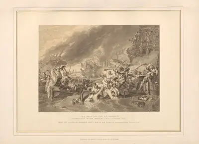 The Battle of La Hogue – Benjamin West av Thomas Archer