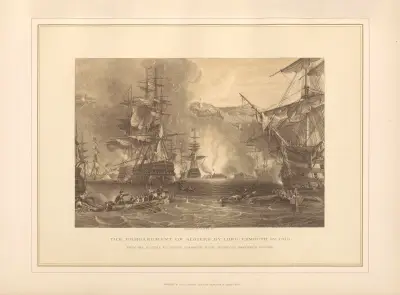 The Bombardment of Algiers, by Lord Exmouth, in 1816 – George Chambers av Thomas Archer