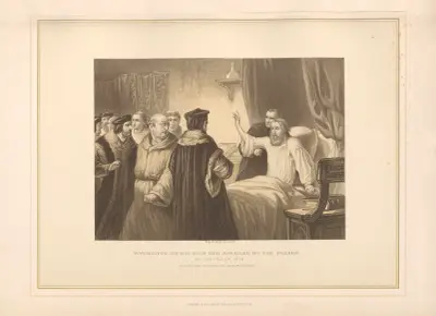 Wycliffe on his Sick-bed assailed by the Friars – George H. Thomas av Thomas Archer