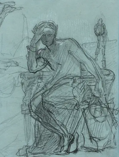 Damoclès assis av Thomas Couture