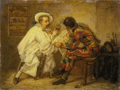 Harlequin and Pierrot av Thomas Couture