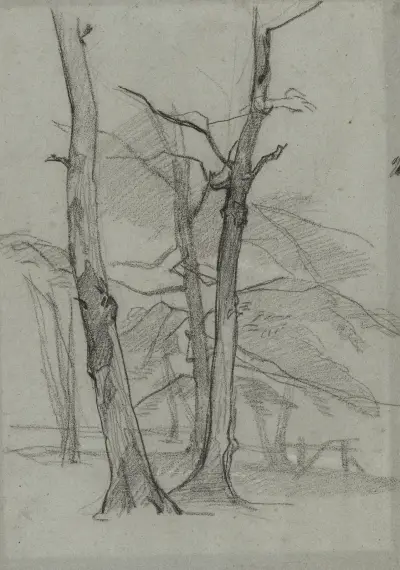 Landscape Study with Trees av Thomas Couture
