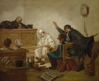 Pierrot in Criminal Court av Thomas Couture