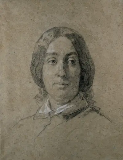 Portrait de George Sand av Thomas Couture