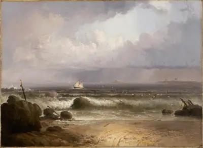 Coming Squall (Nahant Beach with a Summer Shower) av Thomas Doughty