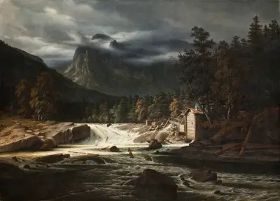 Norwegian Landscape, Marumfoss av Thomas Fearnley