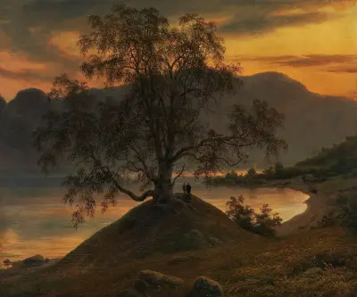 Old Birch Tree at the Sognefjord av Thomas Fearnley