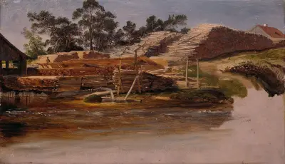 Timber Yard av Thomas Fearnley