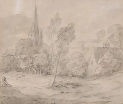 A Church in a Wooded Landscape av Thomas Gainsborough