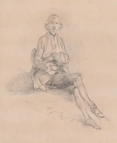 A Seated Youth av Thomas Gainsborough
