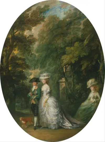 Henry, Duke of Cumberland (1745-90) with the Duchess of Cumberland (1743-1808) and Lady Elizabeth Lu… av Thomas Gainsborough