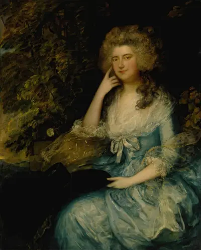 Mrs. William Tennant, Née Mary Wylde, Seated In a Landscape av Thomas Gainsborough