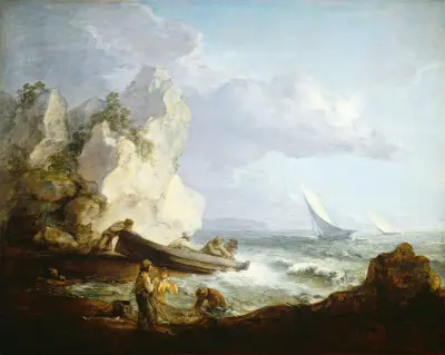 Seashore with Fishermen av Thomas Gainsborough