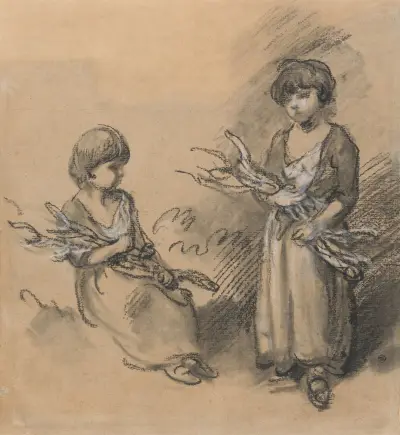 Studies of Girls Carrying Faggots av Thomas Gainsborough