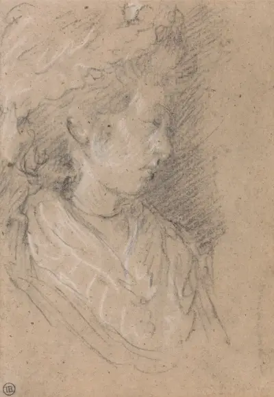 Study of a Woman in a Mob Cap av Thomas Gainsborough