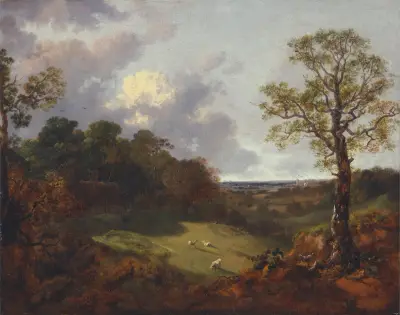 Lesní krajina s chalupou a pastýřem, Thomas Gainsborough