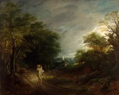 Wooded Landscape with a Woodcutter av Thomas Gainsborough