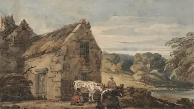 Cottage near Newcastle, Northumberland, Thomas Girtin