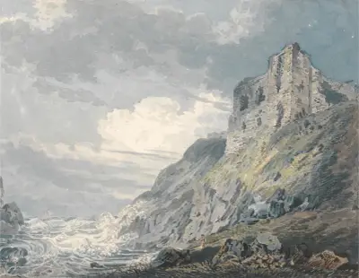 Findlater Castle, Banff, Thomas Girtin