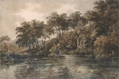 Trees and Pond near Bromley, Kent, Thomas Girtin