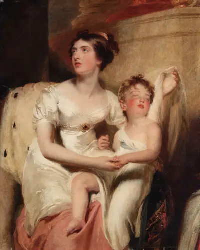 Portrait of Anne, Countess of Charlemont and her son James av Sir Thomas Lawrence