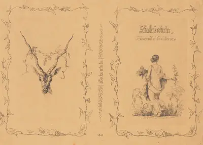 Omslag till M Hammerichs översättning av Kalidasas Sakuntala, Köpenhamn 1845 av Johan Thomas Lundbye