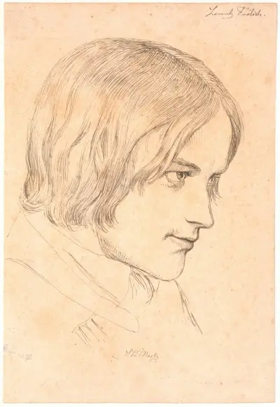 Porträtt av målaren Lorenz Frølich 1820–1908 av Johan Thomas Lundbye