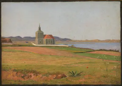 Vinderød Church near Frederiksværk av Johan Thomas Lundbye
