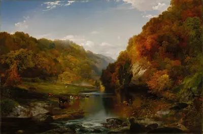 Höstefermiddag vid Wissahickon av Thomas Moran