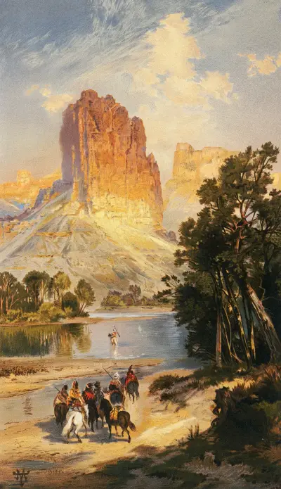 Klipporna vid övre Coloradofloden, Wyomingterritoriet av Thomas Moran