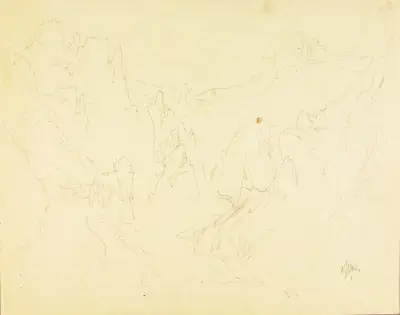 Field Sketch of Rocky Canyon, Thomas Moran