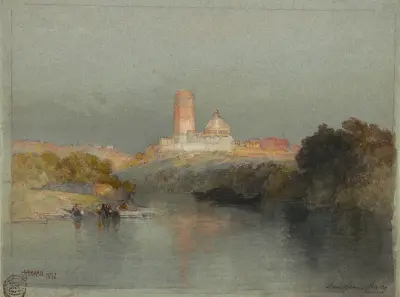 Hacienda on the Lerma River, San Juan, Mexico av Thomas Moran