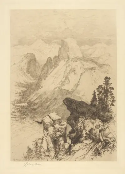 Half Dome at Yosemite. von Thomas Moran