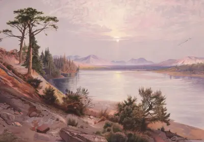Head of Yellowstone River av Thomas Moran
