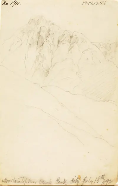 Läger vid Soda Butte Creek, Cook City av Thomas Moran