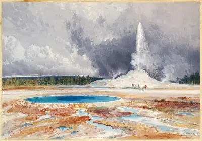 Old Castle Geyser av Thomas Moran