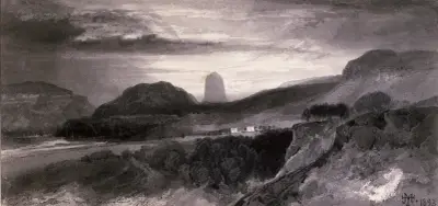 The Devil’s Tower from Johnstons av Thomas Moran