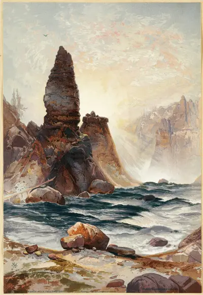 The Towers of Tower Falls, Yellowstone von Thomas Moran