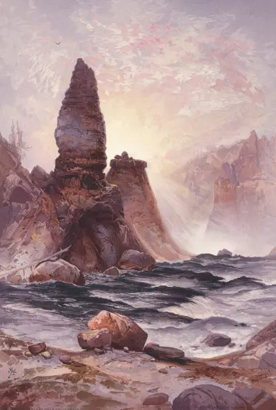 The Towers of Tower Falls, Yellowstone, Thomas Moran