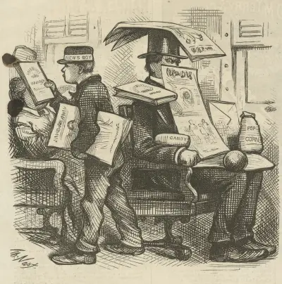 A patient railroad traveler av Thomas Nast