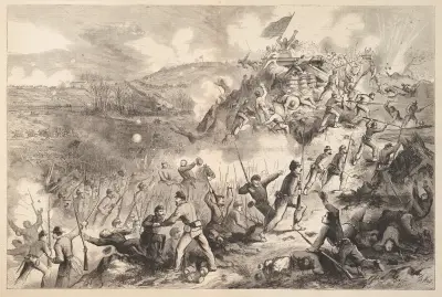 En scen från ett av slagen före Vicksburg av Thomas Nast