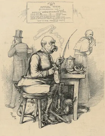Bismarck stoppar det i pipan för att röka av Thomas Nast