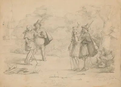 Teckning som illustrerar Trettondagsafton av Thomas Nast