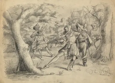 Teckning som illustrerar Trettondagsafton av Thomas Nast