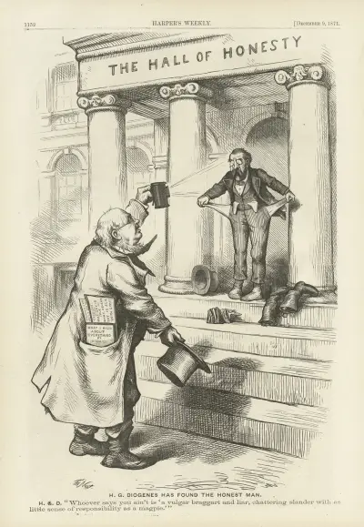 H. G. Diogenes has found the honest man av Thomas Nast